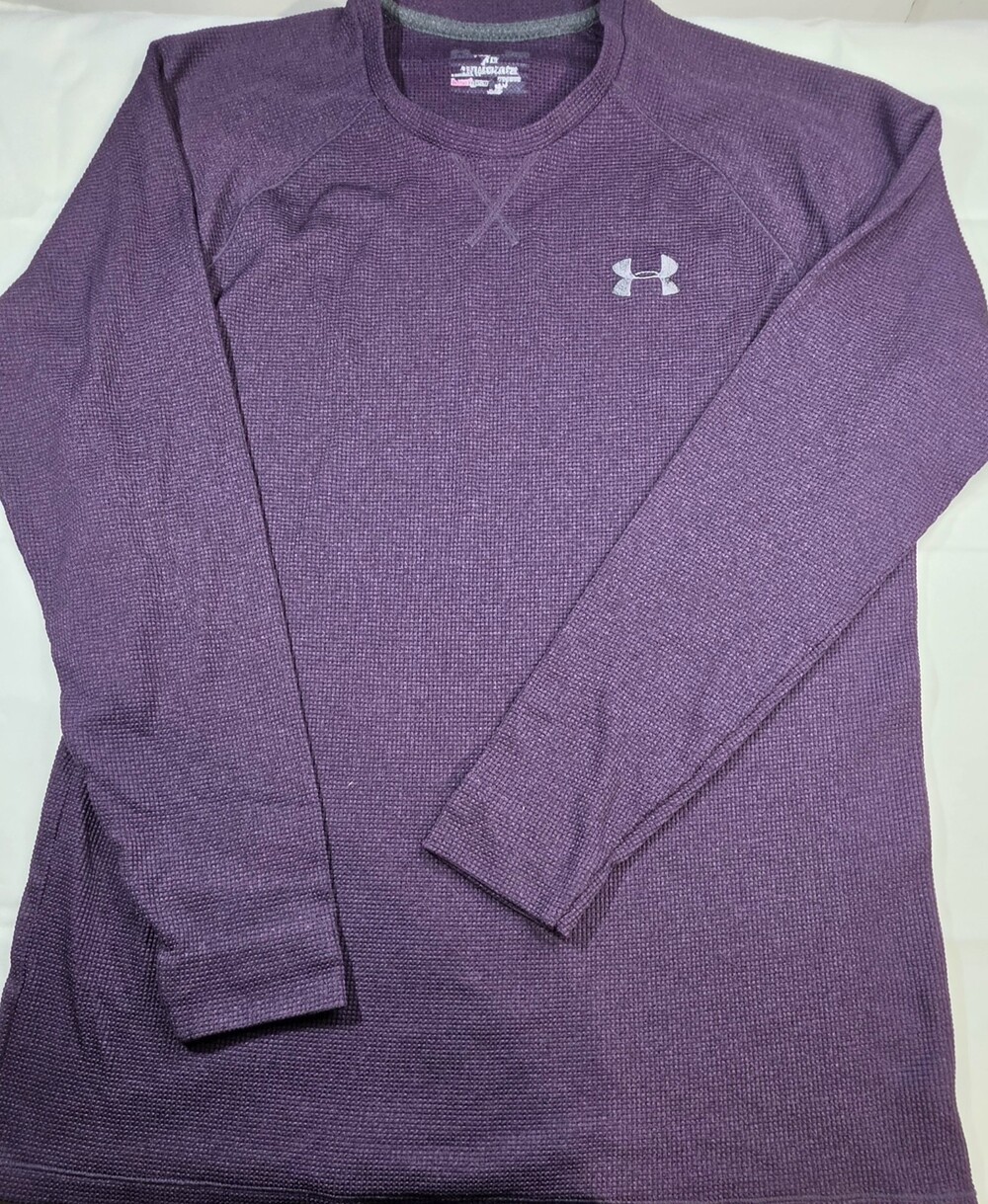 Under Armour Heatgear Long Sleeve Shirt Purple Size Medium Sku 0416